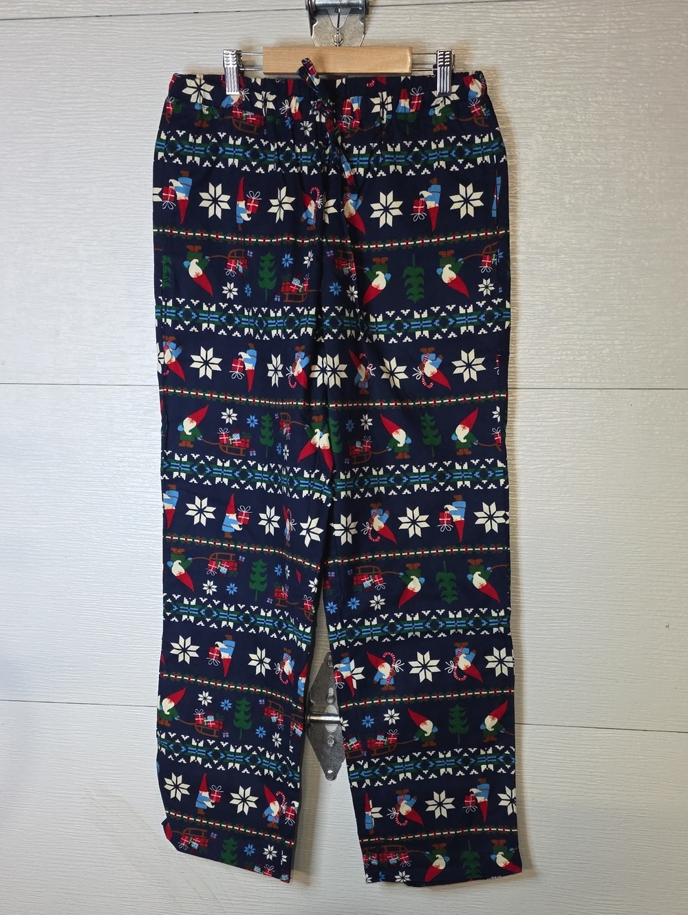 Hanna Andersson Navy Holiday Print Pajama Pants with Red & Green Accents
